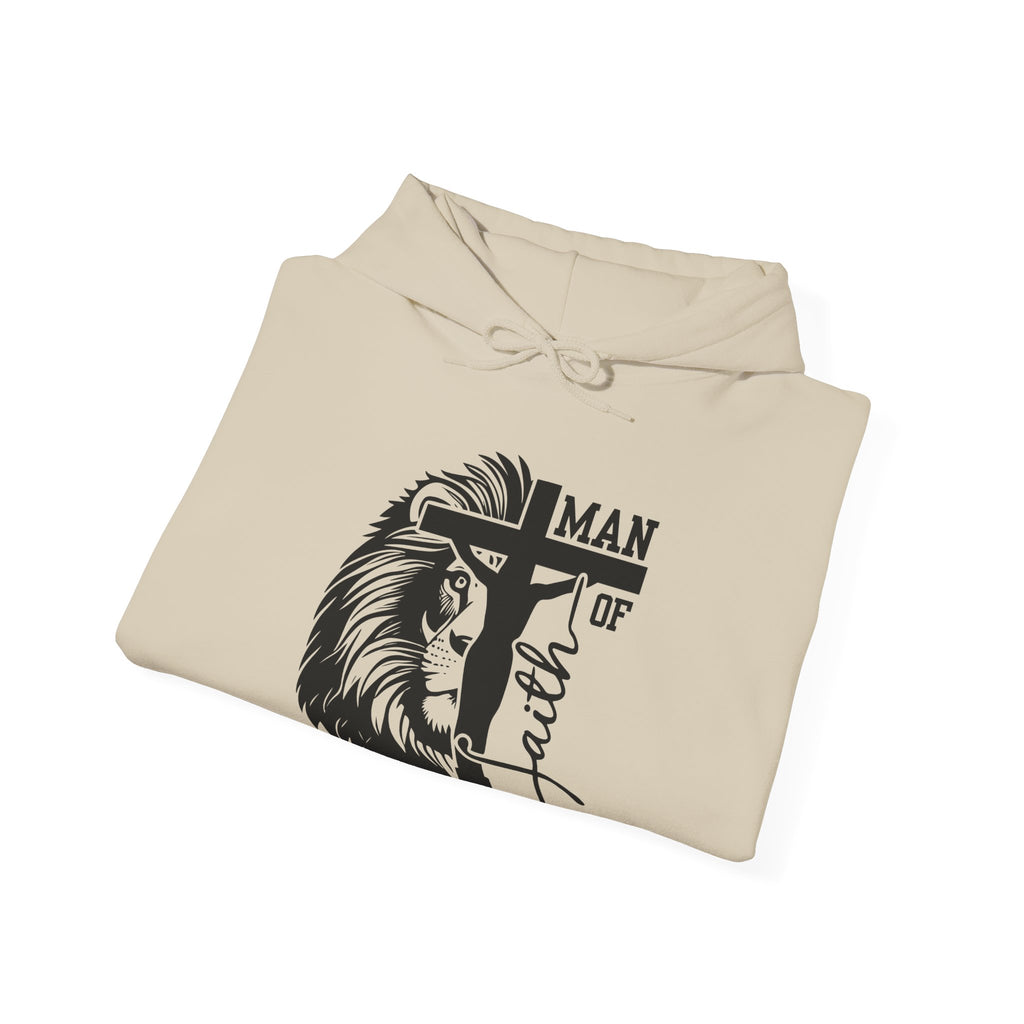 Man of Faith  Lion & Cross I Corinthians 16:13 Christian - Cozy Hoodie