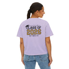 Class of 2026 FRONT & BACK Women's Boxy, Slightly Cropped Tee – Customize School Name Optional Graduation T‑Shirt