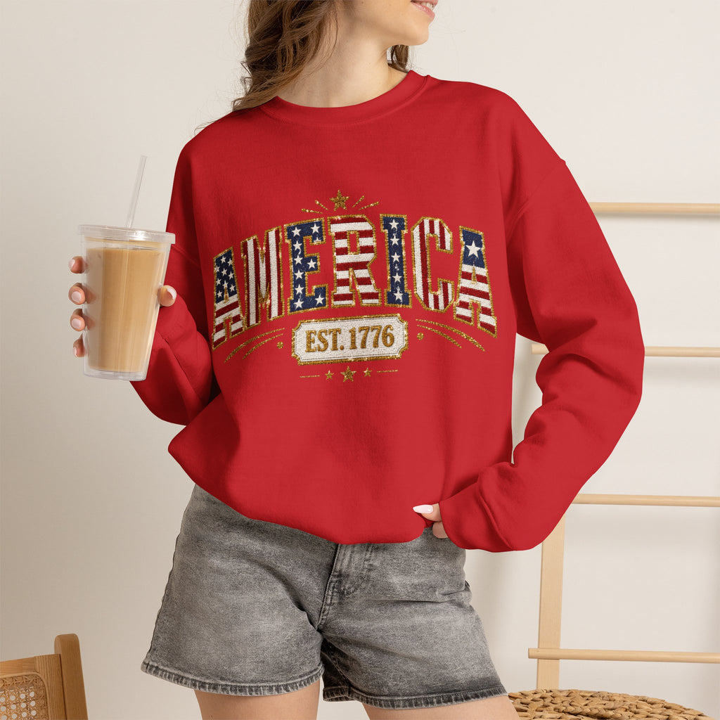 America 250th Anniversary Crewneck Sweatshirt — Patriotic Women’s Gift | S–3XL