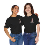 Just an RN and her books Unisex T-Shirt with imprinted sleeves - Print