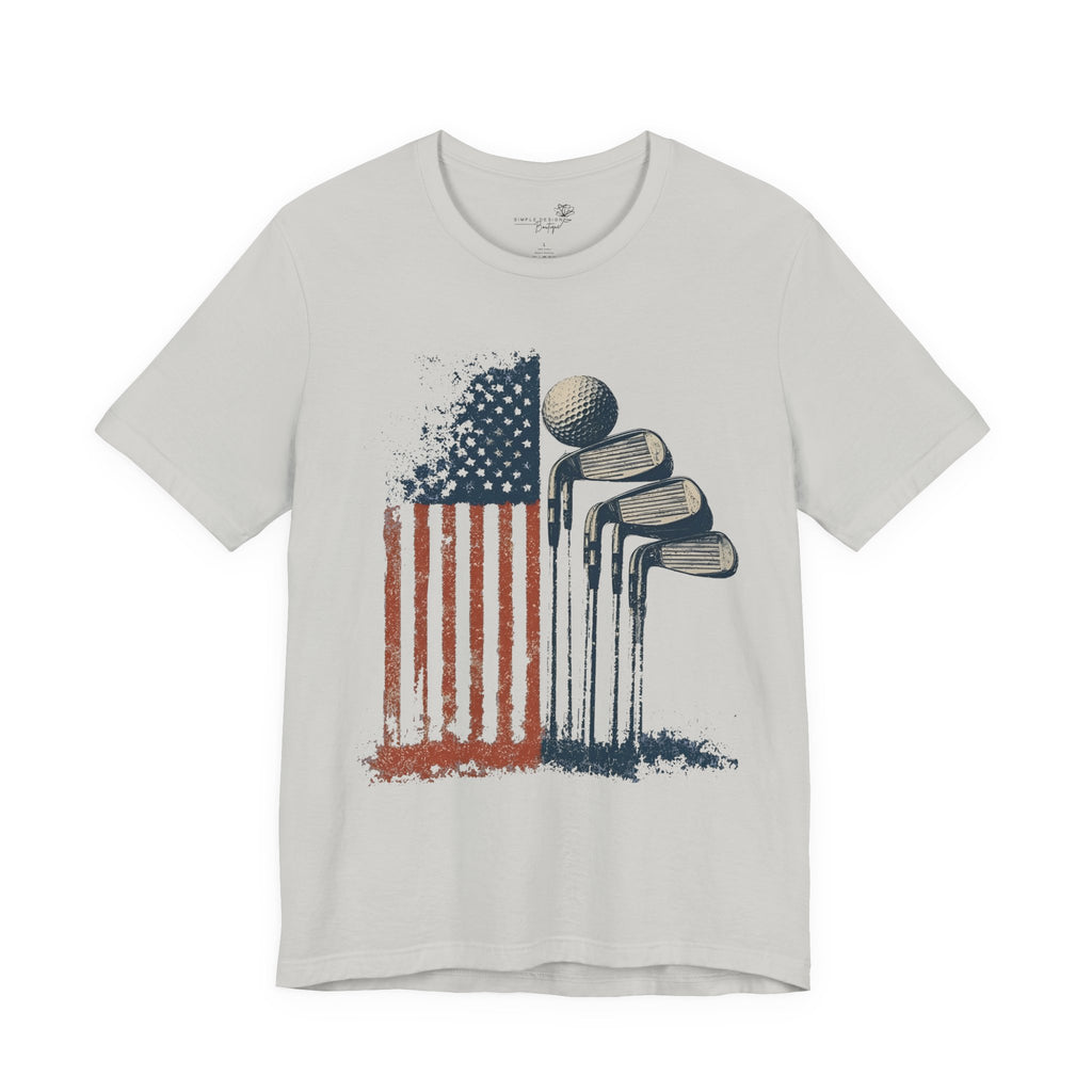 Patriotic Flag Golf Club T-Shirt — American Flag Golfer Tee