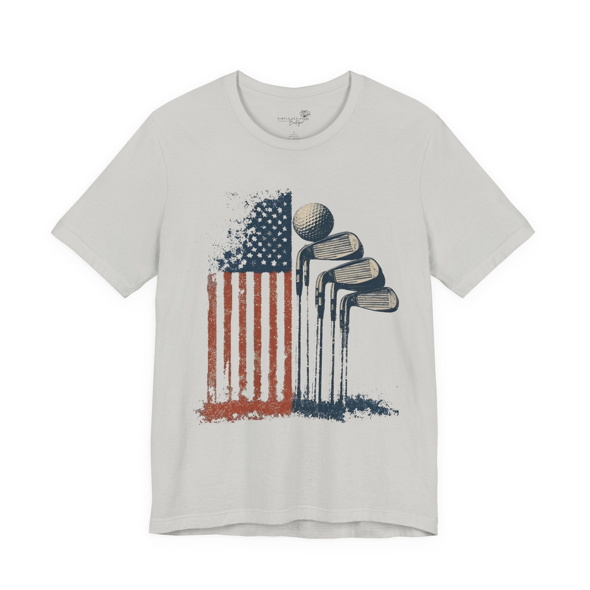 Patriotic Flag Golf Club T-Shirt — American Flag Golfer Tee