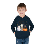 Toddler Hoodie — "Spooky Season" Cute Ghost, Skeleton & Black Cat Halloween Pullover