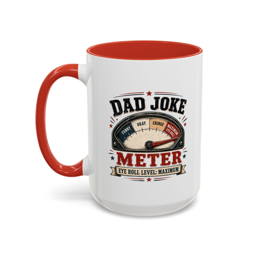 Dad Joke Meter Accent Coffee Mug — Funny Father’s Day Gift | 11oz & 15oz