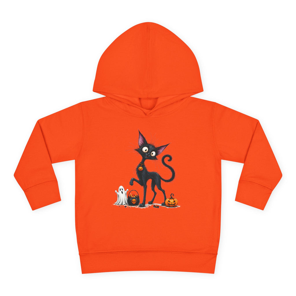 Toddler Halloween Cat Hoodie – Cute Black Kitty with Pumpkins Pullover