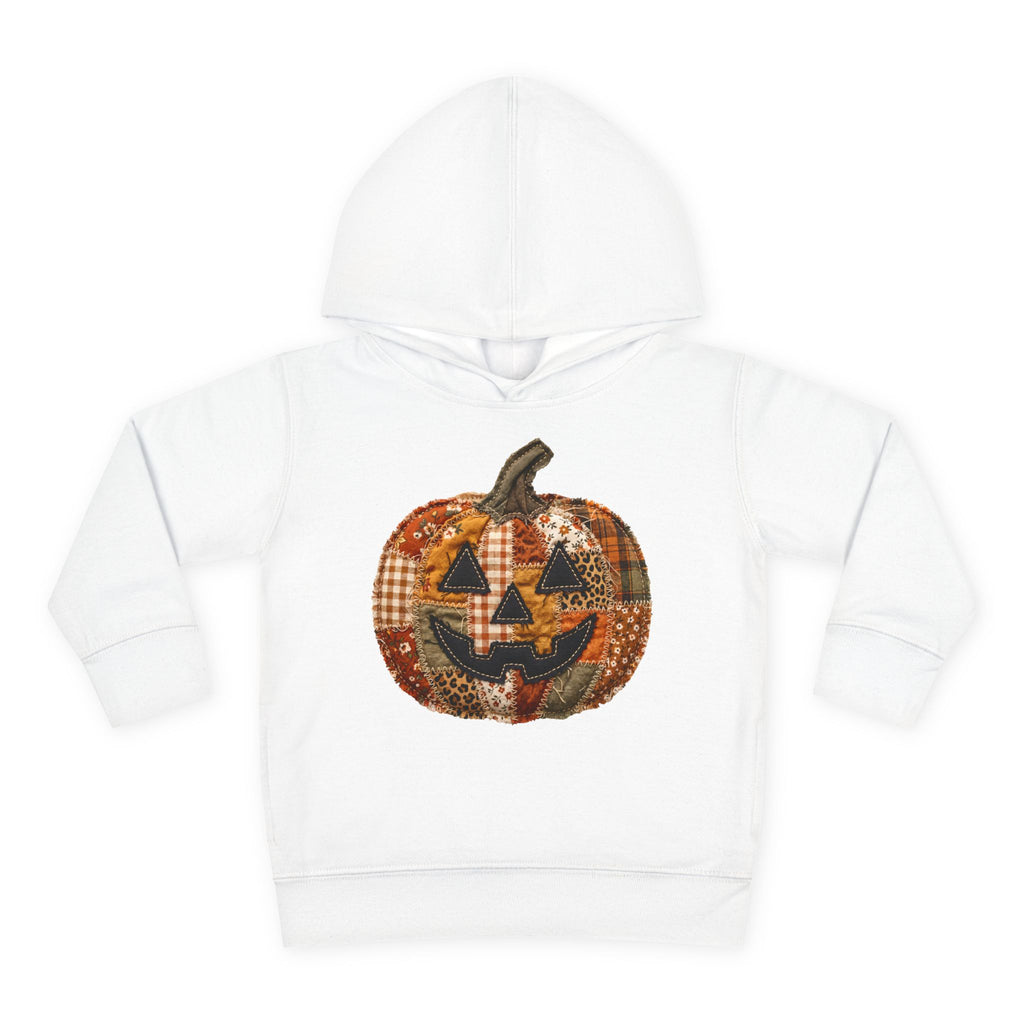 Toddler Halloween Pumpkin Hoodie — Patchwork Jack-O'-Lantern Pullover