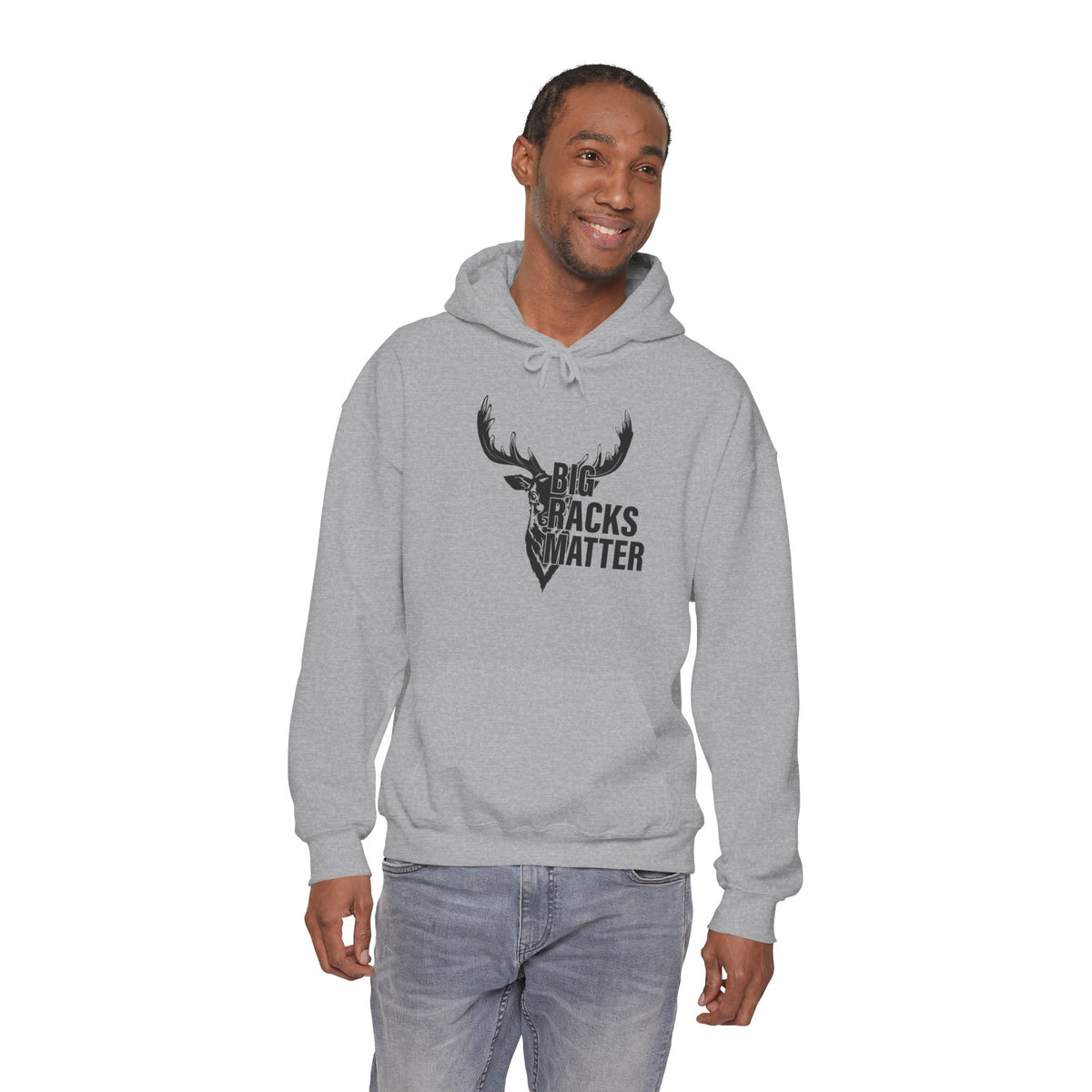 Big Racks Matter Deer Antler Hunting Graphic - Cozy Hoodie