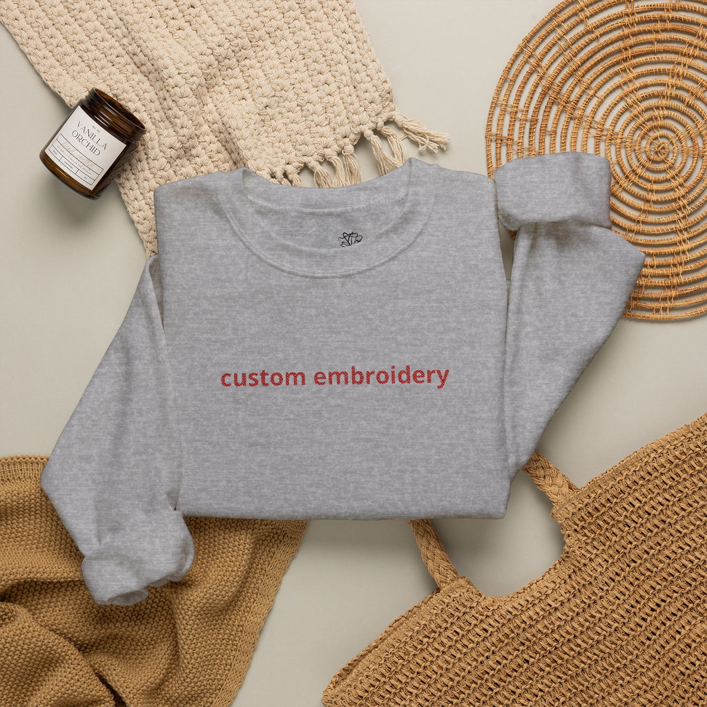 EMBROIDERED Custom Name, Quote, Date - (Light Colors/Shades) Pullover Sweatshirts