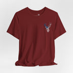Patriotic Deer Head Graphic Tee — Red White & Blue Double-Sided Hunting Shirt | S–3XL