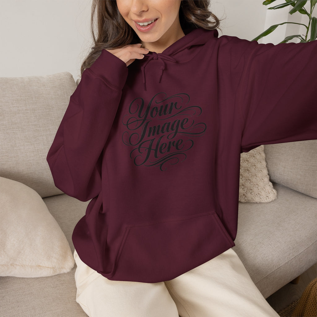 Custom Image & Optional Text Graphic Print - Cozy Hoodie