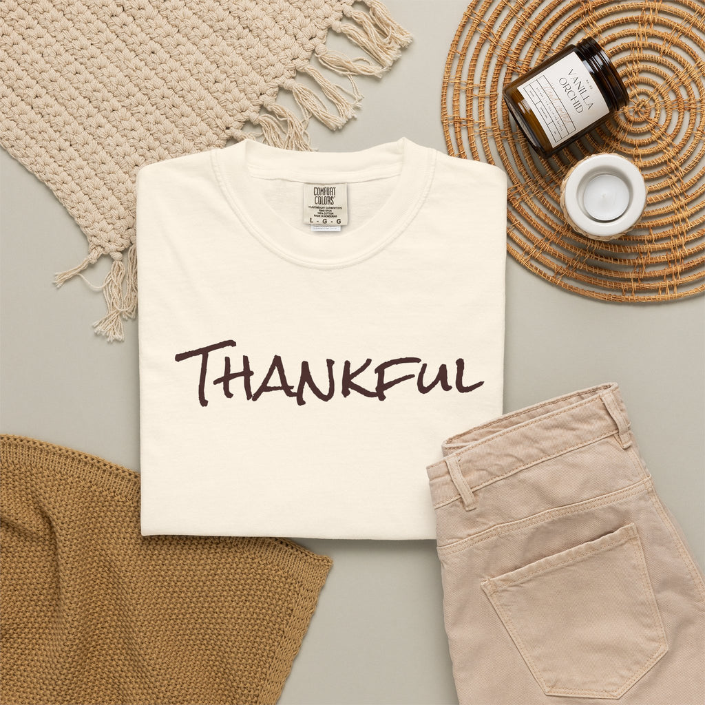 Thankful Unisex Comfort Colors T-Shirt – Gratitude Thanksgiving Tee