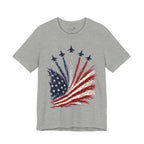 American Flag Jet Flyover T-Shirt — Patriotic 4th of July Tee