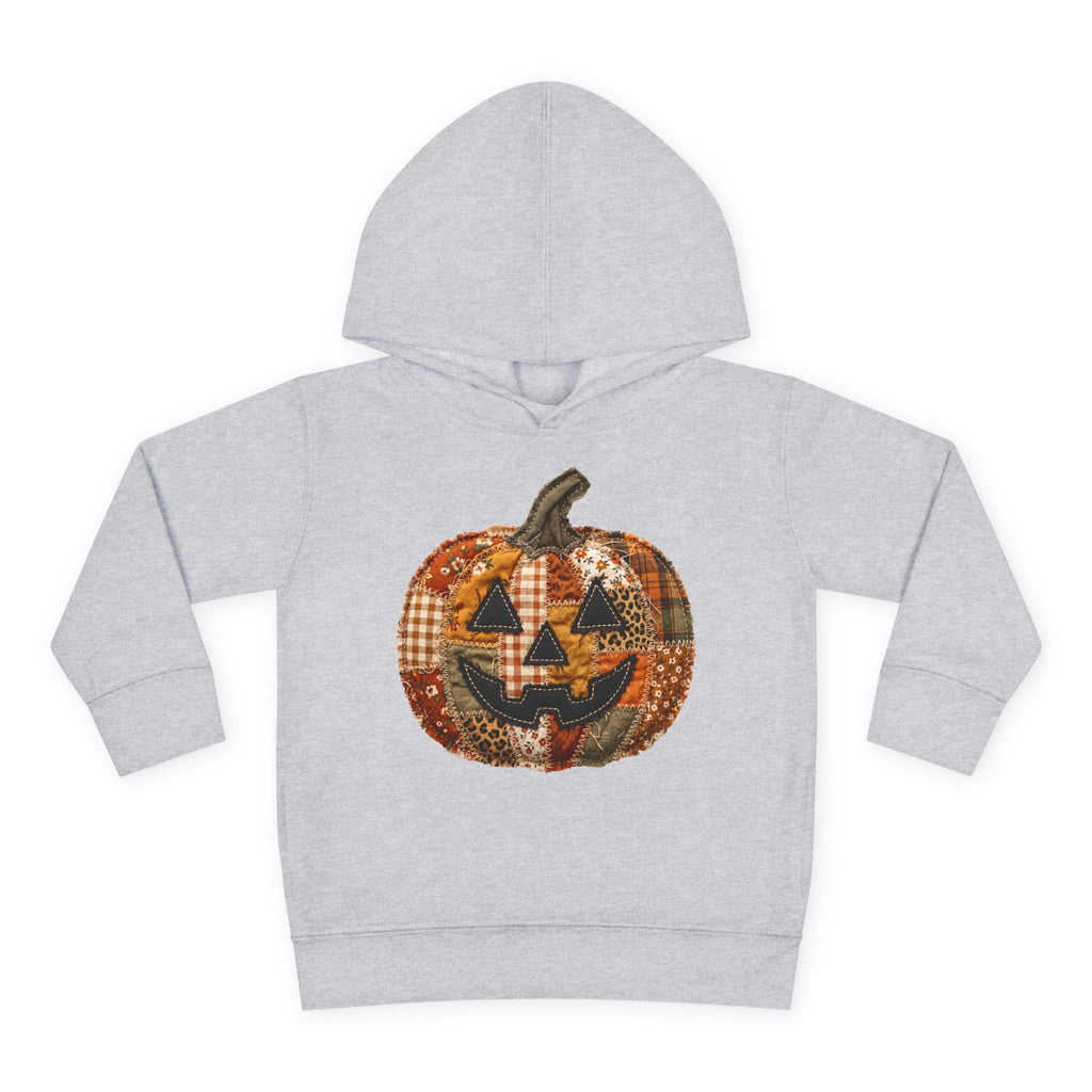Toddler Halloween Pumpkin Hoodie — Patchwork Jack-O'-Lantern Pullover