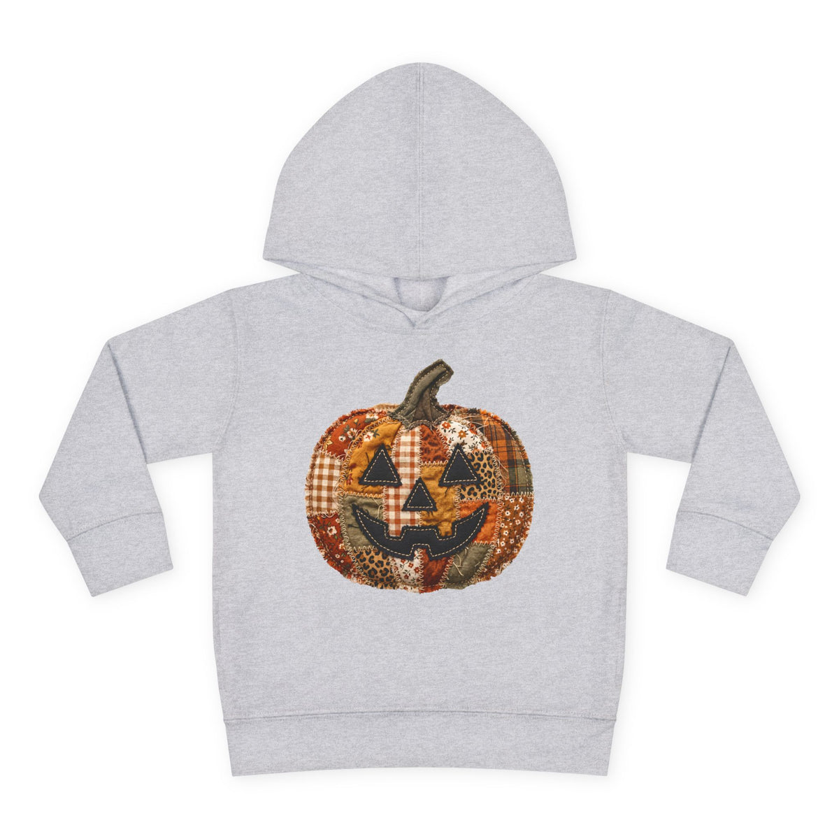 Toddler Halloween Pumpkin Hoodie — Patchwork Jack-O'-Lantern Pullover