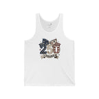 America 250 Years Patchwork Patriotic Tank Top — Fourth of July Women’s Sleeveless Shirt | XS–2XL