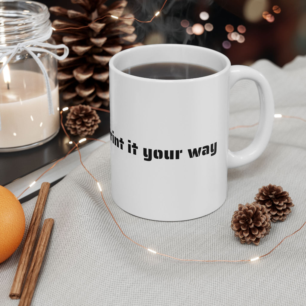 Custom Text Ceramic Coffee Cup | 11oz & 15oz