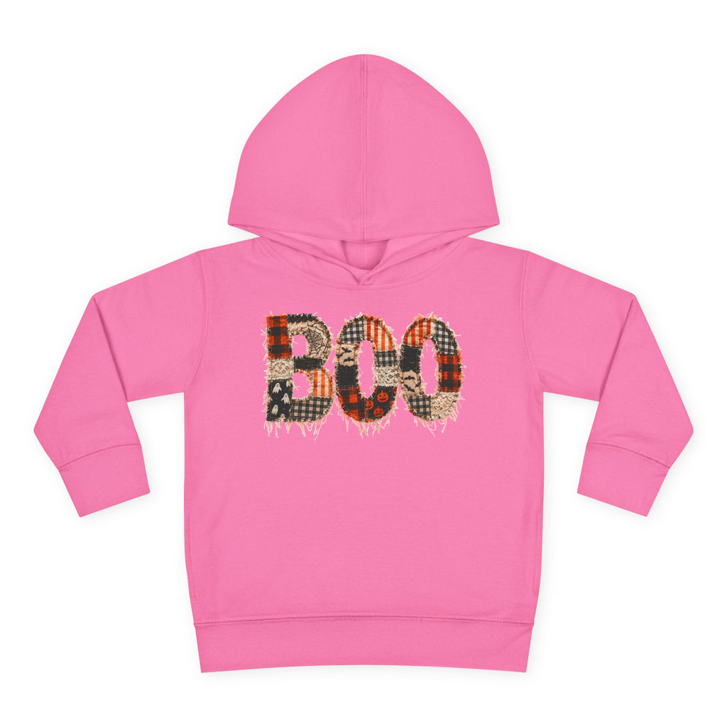 Toddler Hoodie - "BOO" Plaid Halloween Pullover