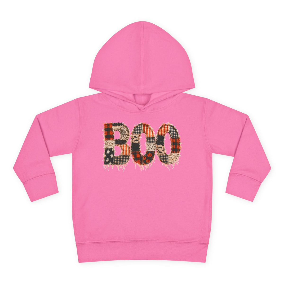 Toddler Hoodie - "BOO" Plaid Halloween Pullover