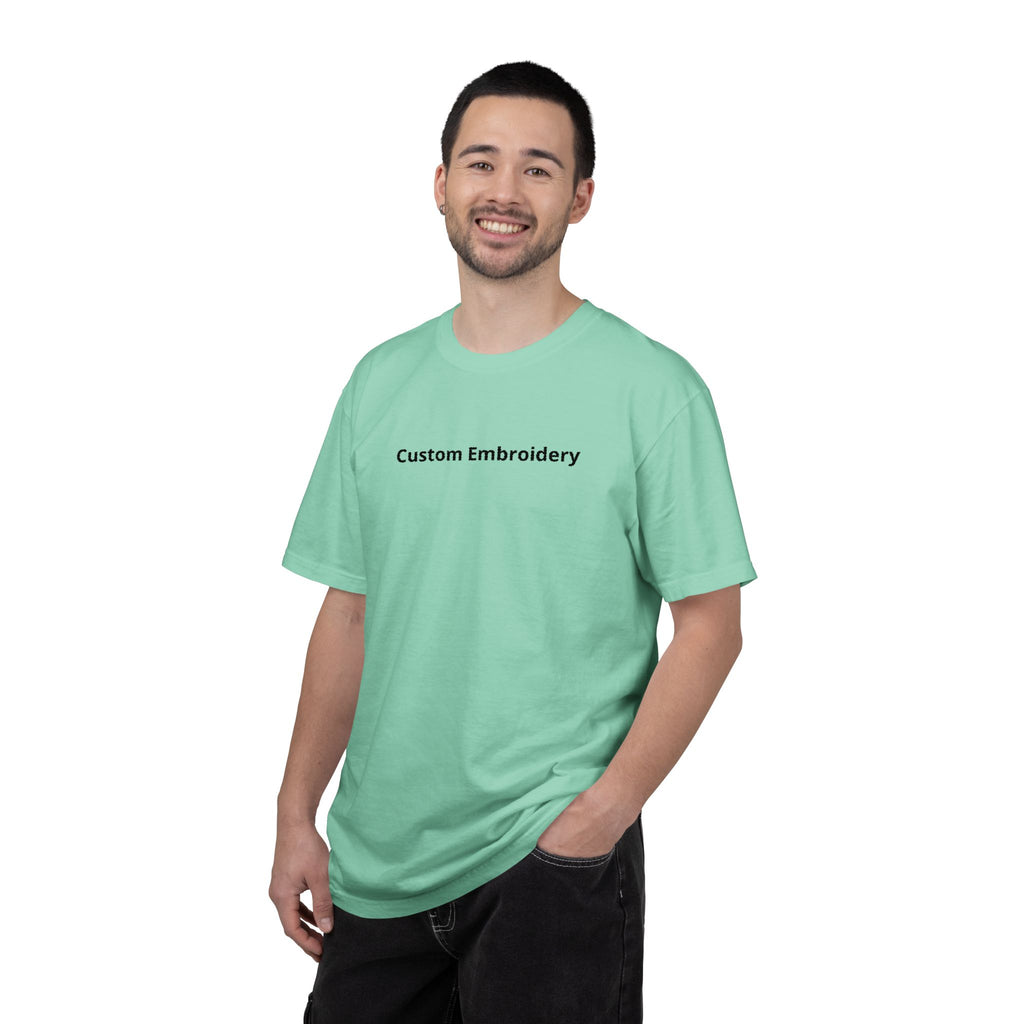 EMBROIDERED Custom Text Comfort Colors Unisex (Light Colors/Shades) T-Shirt