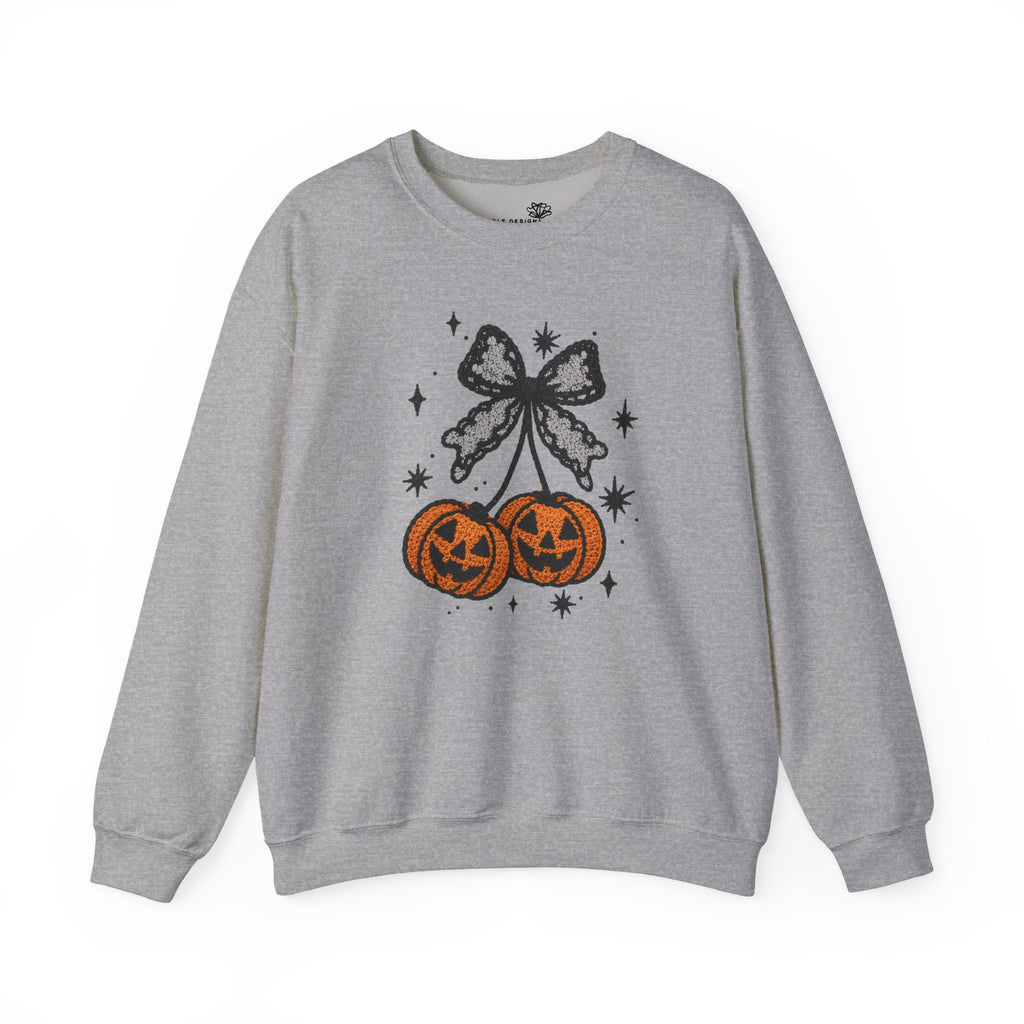 Halloween Jack-O'-Lantern 3D Bow Pumpkins Graphic - Pullover Sweatshirt