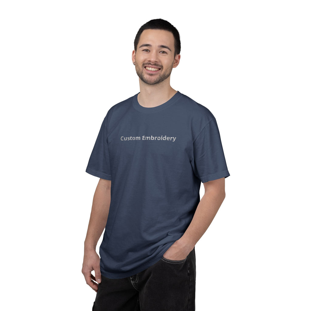EMBROIDERED Custom Text Comfort Colors Unisex (Dark Colors/Shades) T-Shirt