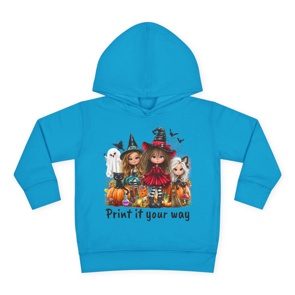 Toddler Hoodie — Cute Halloween Witch Girls Pumpkin Design - CAN CUSTOMIZE IMAGE AND/OR TEXT