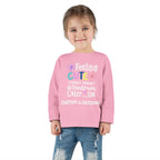 Toddler Long Sleeve Tee — "Feeling Cute, Might Throw..." Customizable