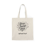 Custom Canvas Tote Bag — Personalized Image & Optional Text