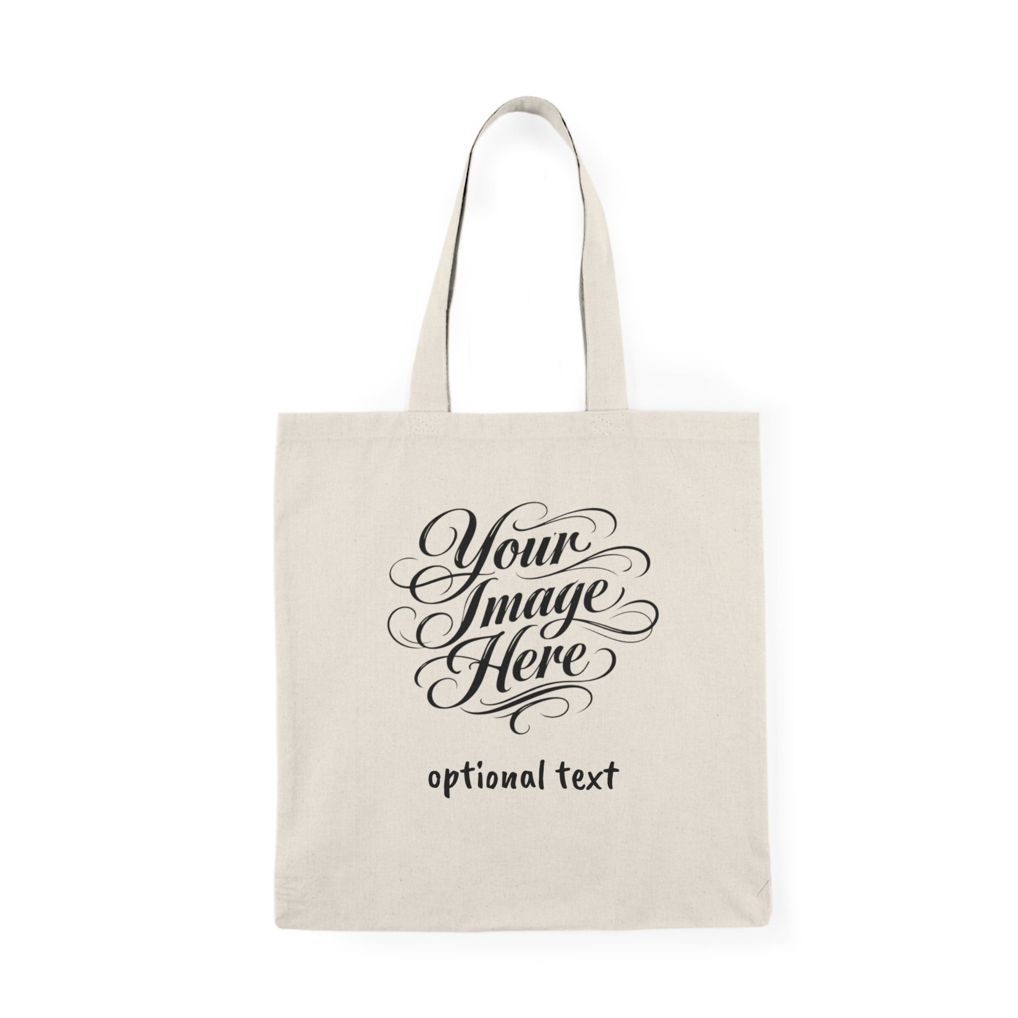 Custom Canvas Tote Bag — Personalized Image & Optional Text