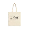Fall Script Tote Bag — Autumn Wordcloud Cotton Canvas Tote