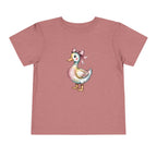 Cute Duckling Toddler Tee — Watercolor Duck with Pink Bow