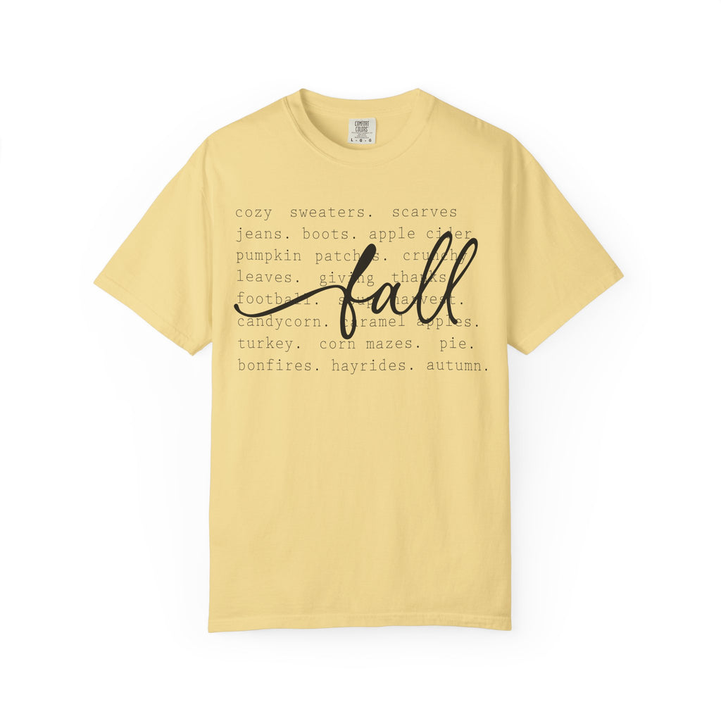 Fall Comfort Colors Graphic T-Shirt — Casual Script Autumn Tee