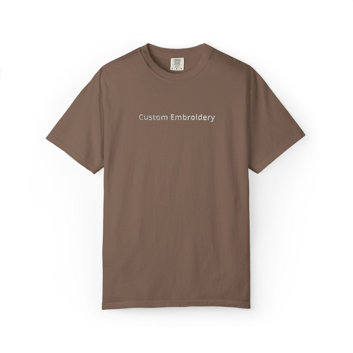 EMBROIDERED Custom Text Comfort Colors Unisex (Dark Colors/Shades) T-Shirt