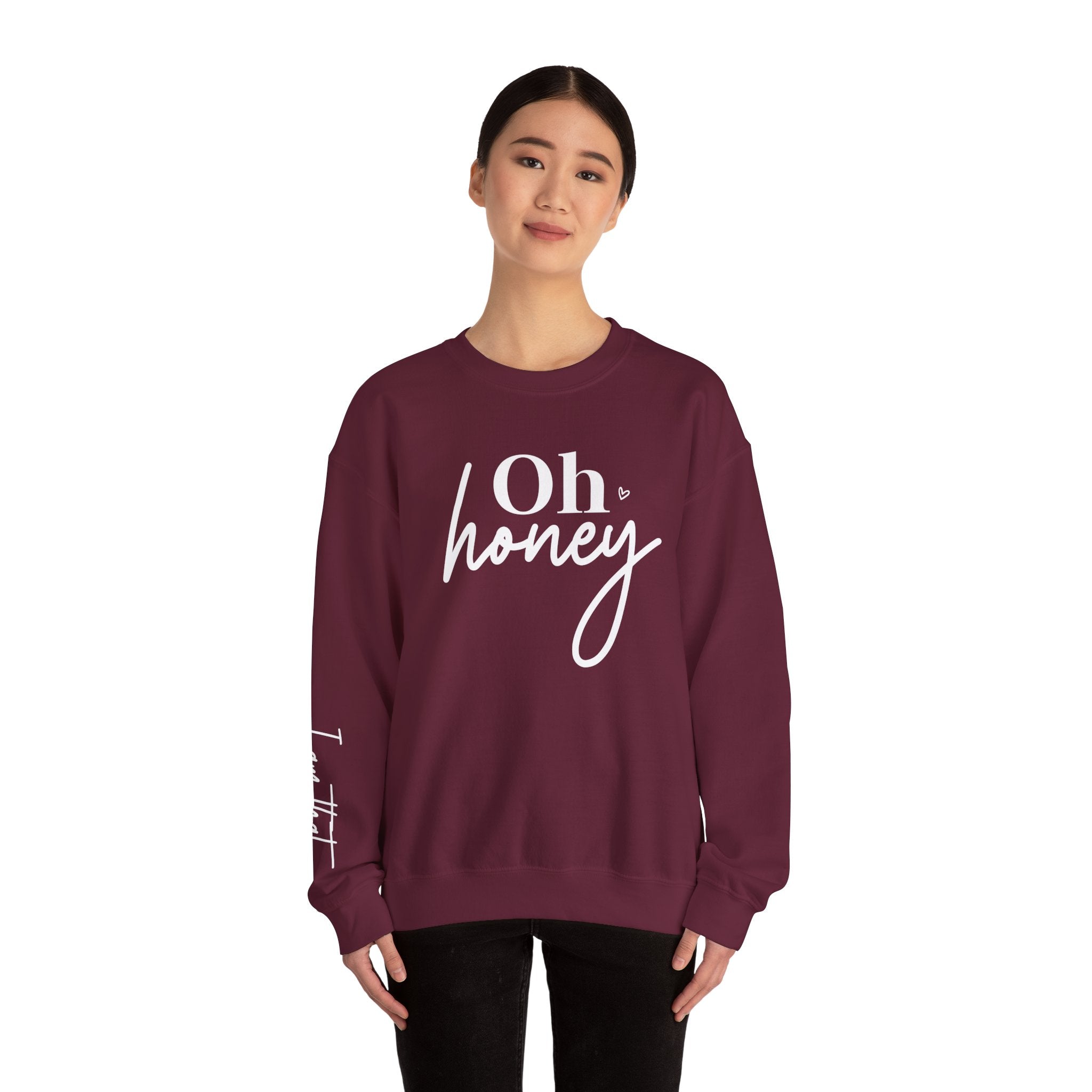 Oh Honey — I Am That Mom Front & Sleeve Women's Graphic Crewneck Sweatshirt